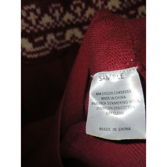 Current Elliott Alpaca Wool Blend Red & Cream Tomcats Fair Isle Sweater Size 1 - Picture 5 of 9